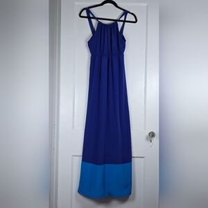 Old Navy Blue Woven Halter Maxi Dress XS